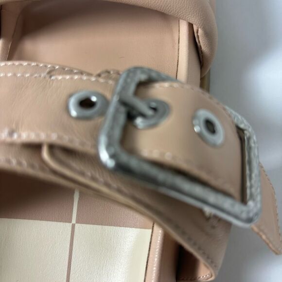 New Dolce Vita cream leather platform slide sandals with buckle size 8.5 - Picture 10 of 13